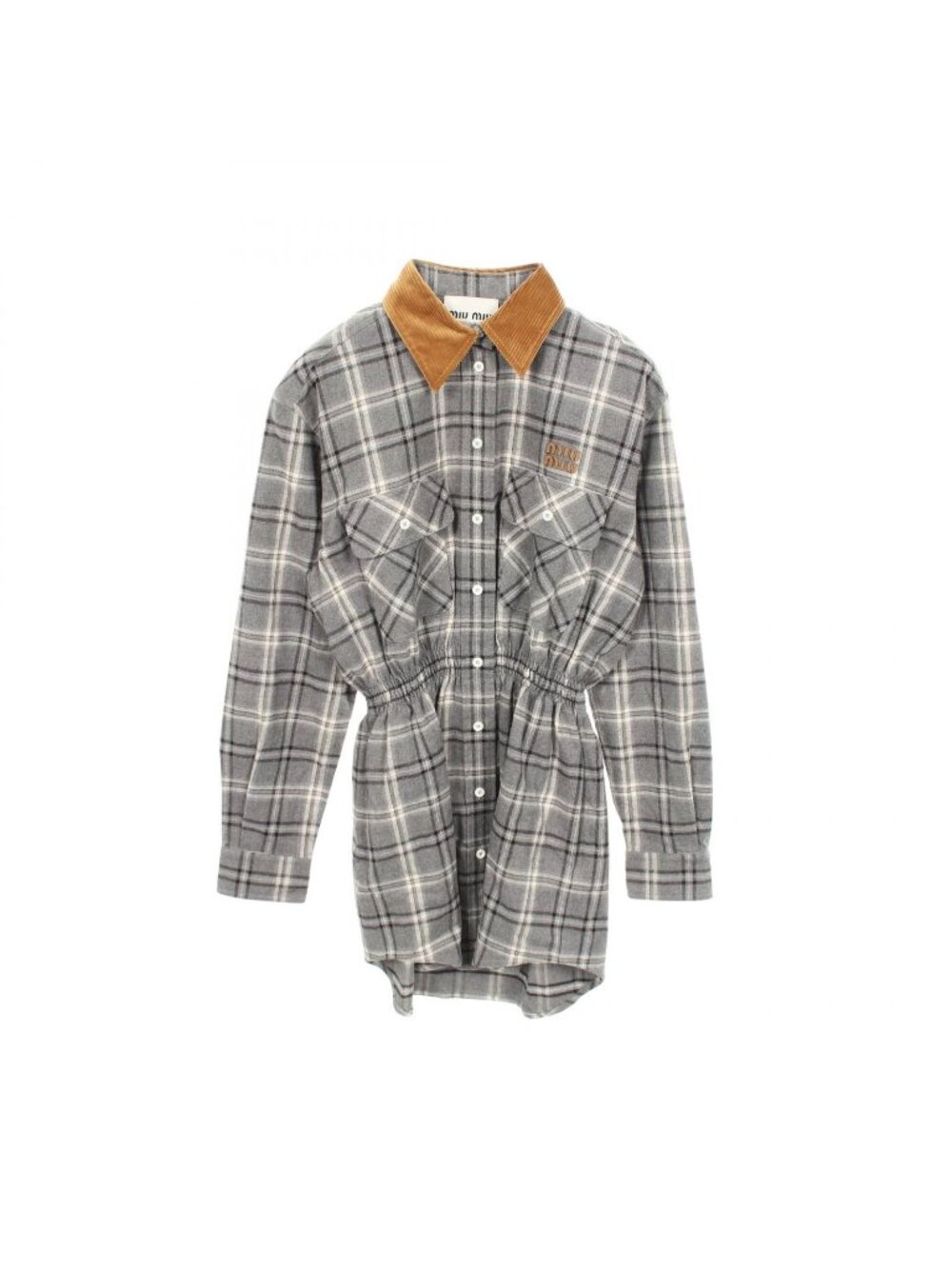 Miu Miu Dress Flannel Mini Check Cotton